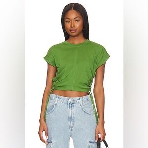 Allsaints Mira Ruched Cinch Tee Sz S Cactus Green EUC